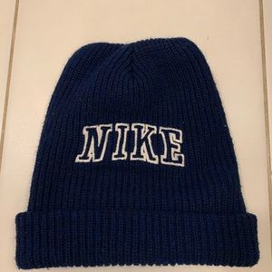 vintage blue nike beanie